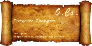 Obradov Csenger névjegykártya